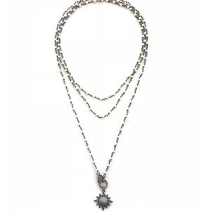 Shop Howlite and Gunmetal Star Pendant Necklace
